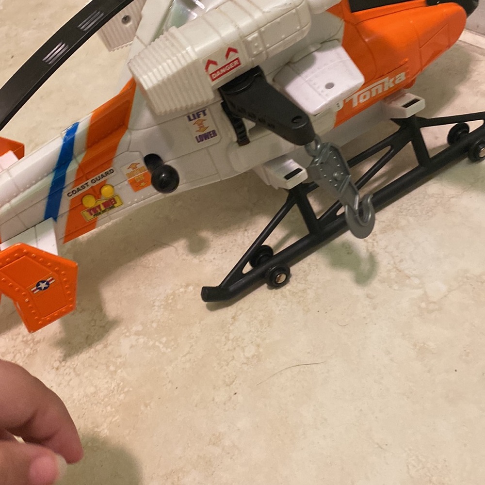 Tonka Helicopter Kids Toy Vehicle Moves Orange, white, and black - Picture 7 of 8